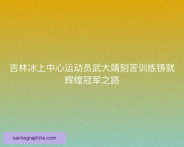 吉林冰上中心运动员武大靖刻苦训练铸就辉煌冠军之路