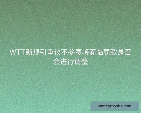 WTT新规引争议不参赛将面临罚款是否会进行调整